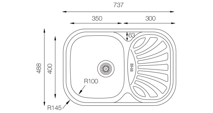 кухонная мойка TopZero GAL737.488.GT8K, нержавеющая сталь
