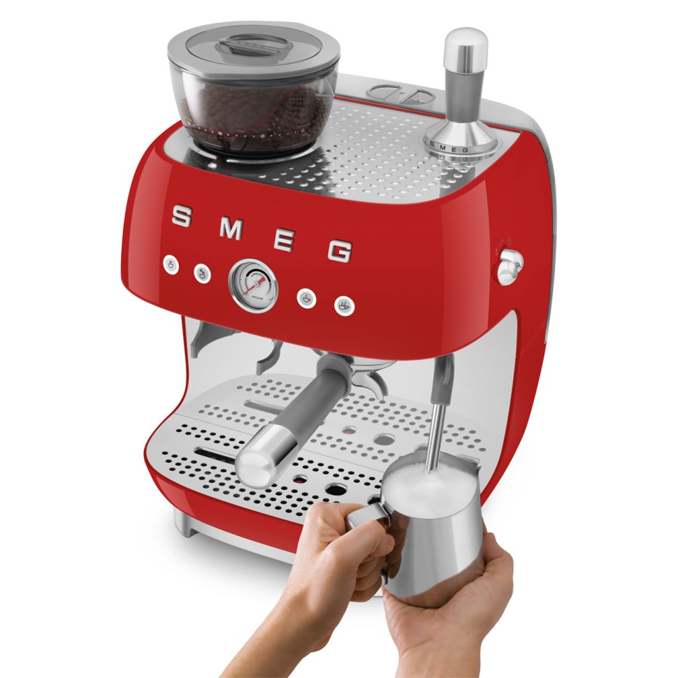 SMEG EGF03RDEU Кофемашина-эспрессо со встроенной кофемолкой, цвет красный