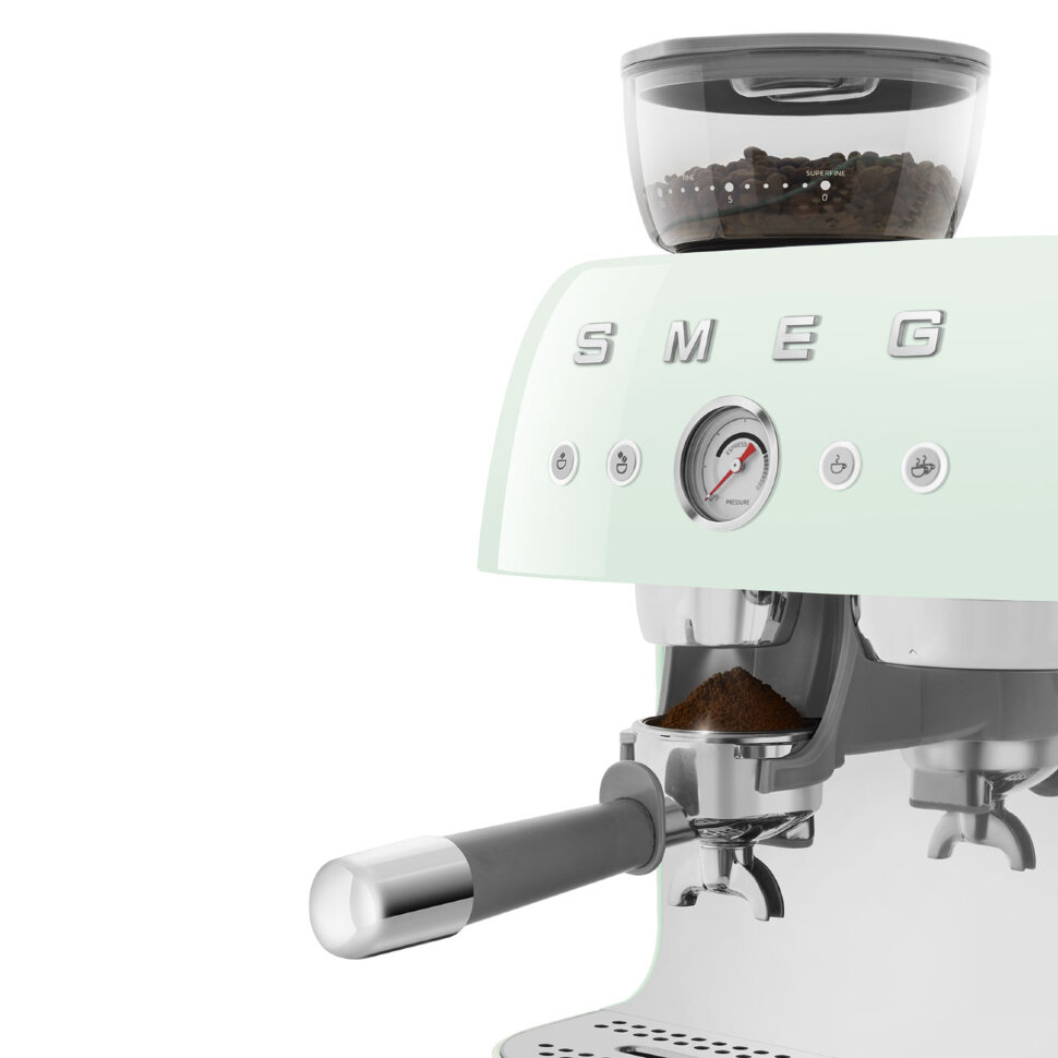 SMEG EGF03PGEU Кофемашина-эспрессо со встроенной кофемолкой, цвет пастельный зеленый
