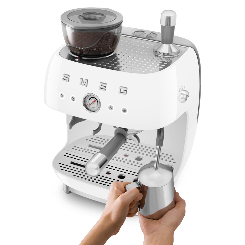 SMEG EGF03WHEU Кофемашина-эспрессо со встроенной кофемолкой, цвет белый