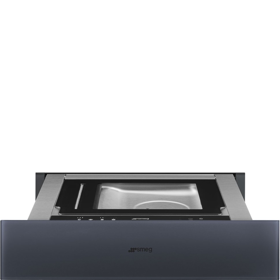 SMEG CPV115G Вакууматор, 60 см, высота 13,5 см, стекло Neptune Grey, открывание PUSH